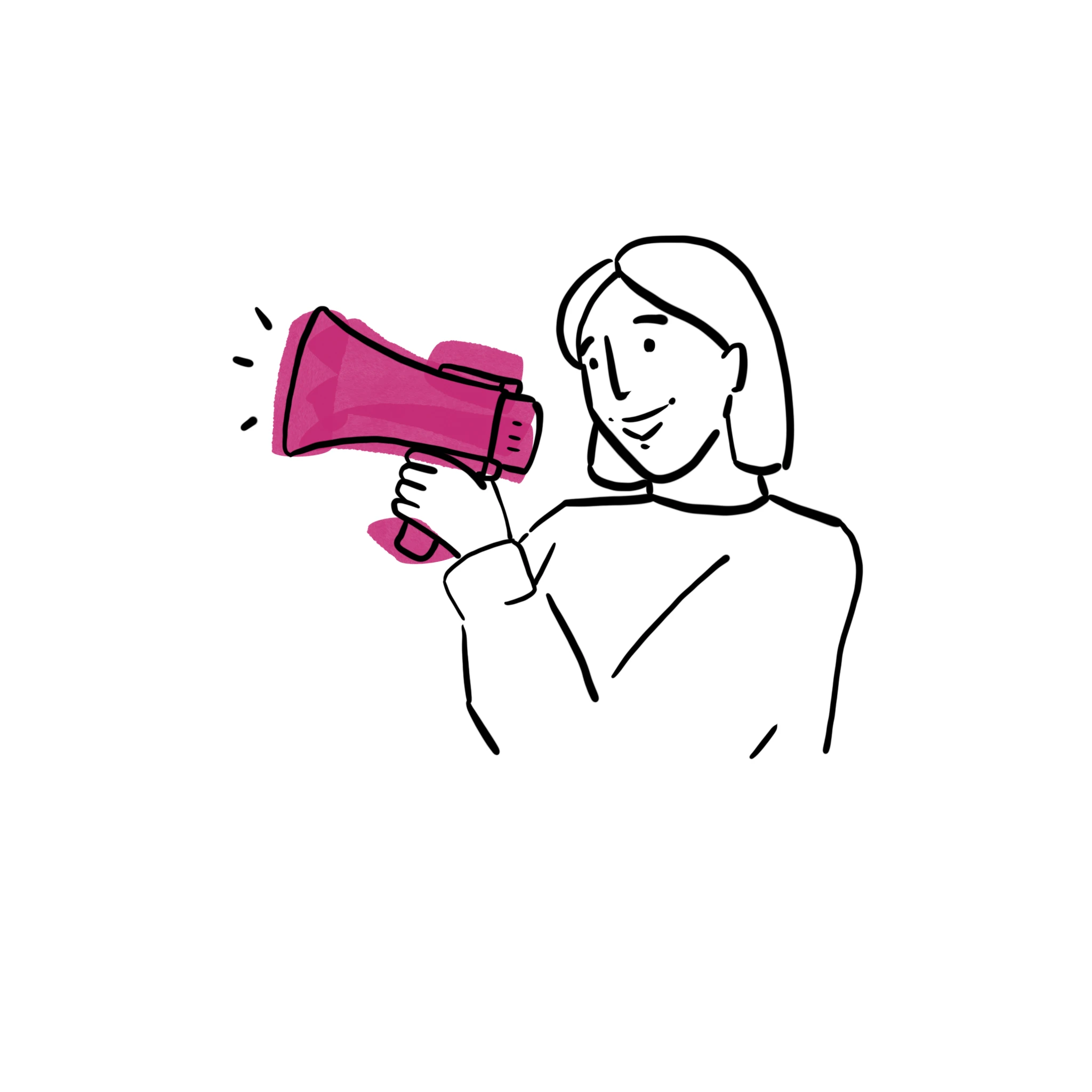 illustratie van een persoon met een luidspreker